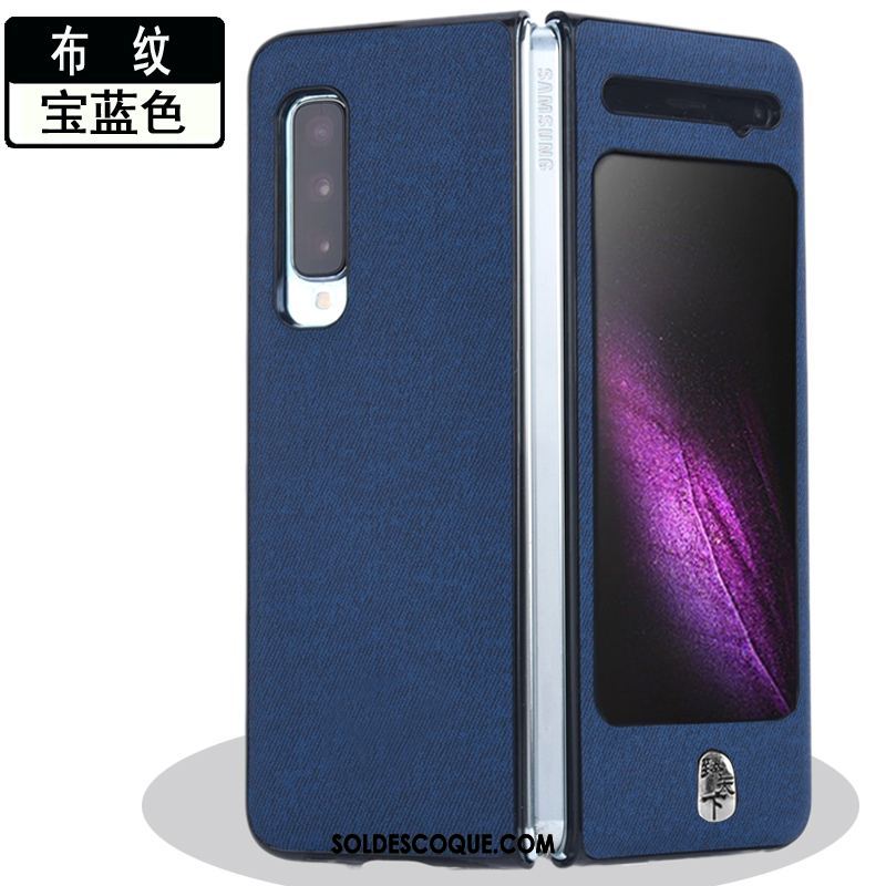 Coque Samsung Fold Protection Divisé Or Étoile Délavé En Daim Pas Cher