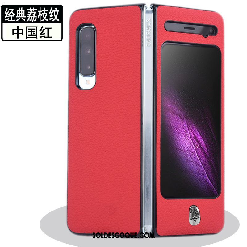 Coque Samsung Fold Protection Divisé Or Étoile Délavé En Daim Pas Cher