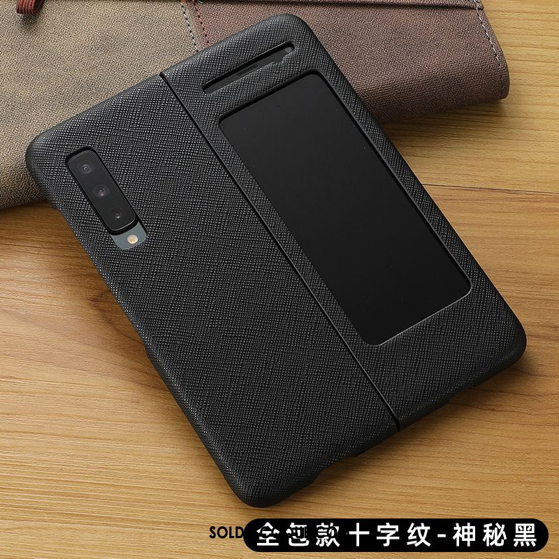 Coque Samsung Fold Étui En Cuir Cuir Véritable Incassable Protection Étoile En Vente