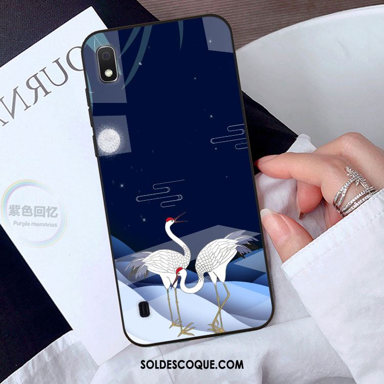 Coque Samsung Galaxy A10 Incassable Étoile Verre Bleu Téléphone Portable Housse Pas Cher