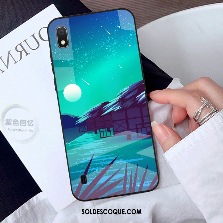 Coque Samsung Galaxy A10 Incassable Étoile Verre Bleu Téléphone Portable Housse Pas Cher