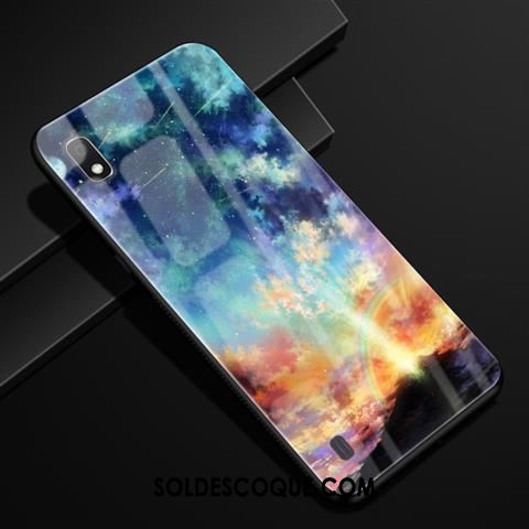 Coque Samsung Galaxy A10 Téléphone Portable Bleu Verre Étoile Étui Soldes