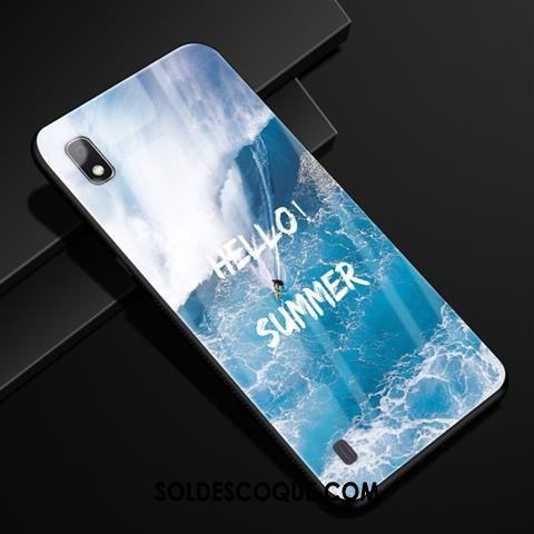 Coque Samsung Galaxy A10 Téléphone Portable Bleu Verre Étoile Étui Soldes