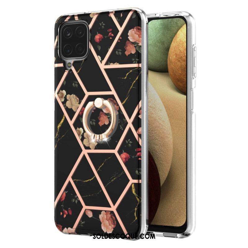 Coque Samsung Galaxy A12 / M12 Fleurs Anneau-Support