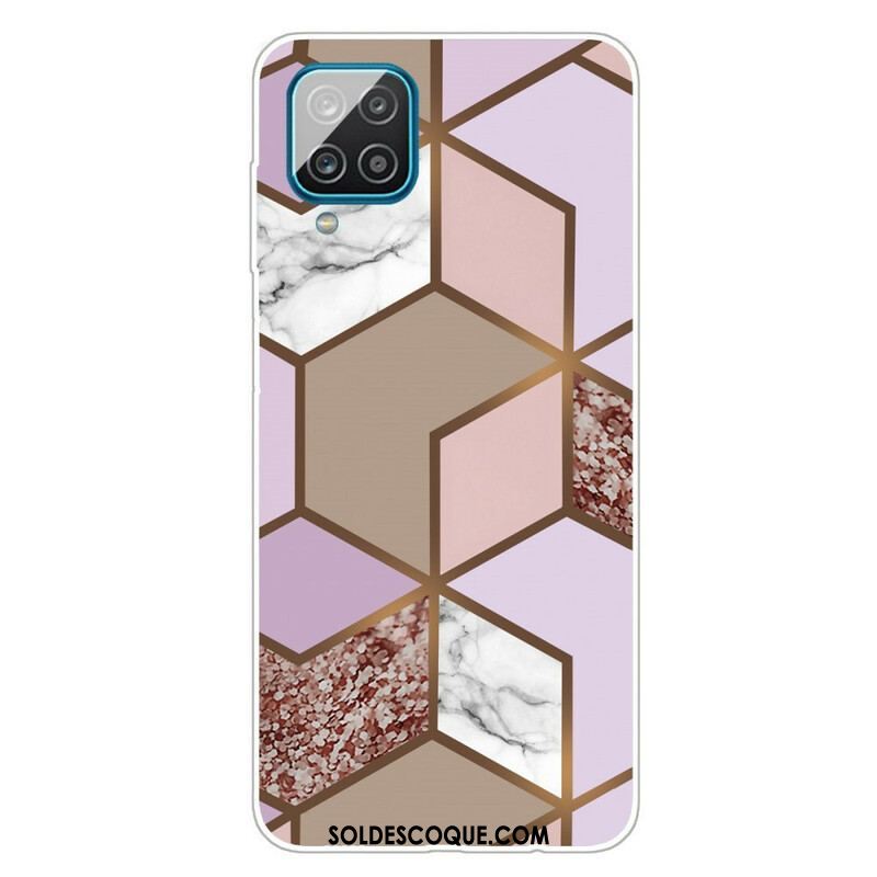 Coque Samsung Galaxy A12 / M12 Marbre Géométrique