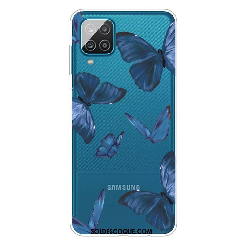 Coque Samsung Galaxy A12 / M12 Papillons Sauvages