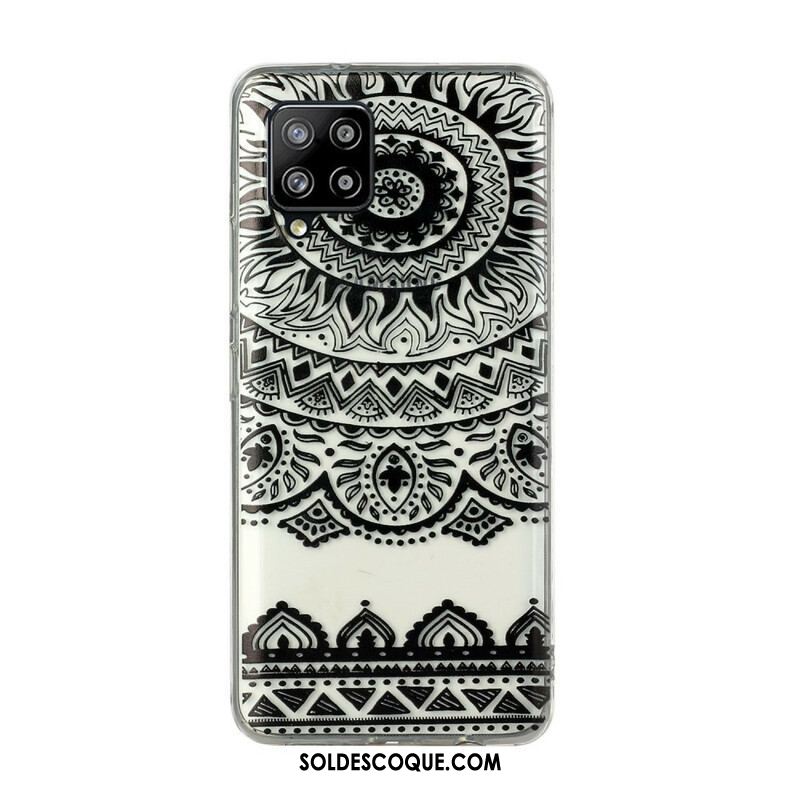 Coque Samsung Galaxy A12 / M12 Transparente Fleurs Mandala