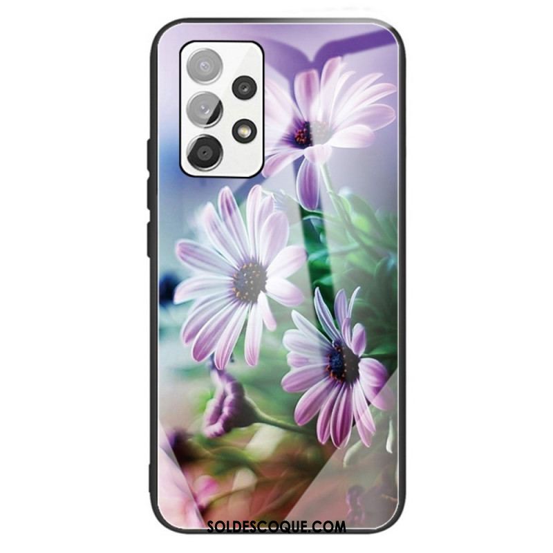 Coque Samsung Galaxy A13 Verre Trempé Fleurs