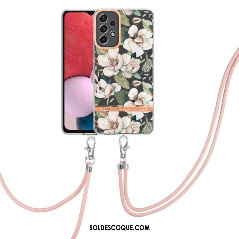 Coque Samsung Galaxy A13 à Cordon Florale