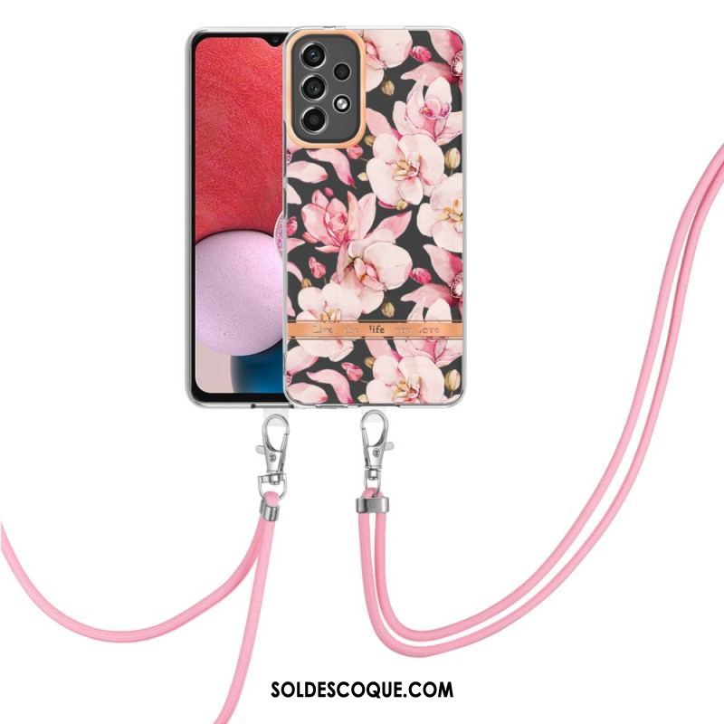 Coque Samsung Galaxy A13 à Cordon Florale