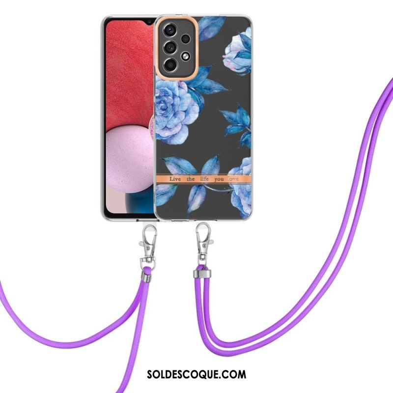 Coque Samsung Galaxy A13 à Cordon Florale