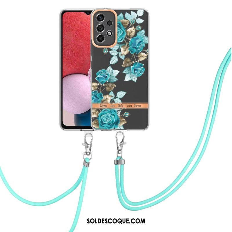 Coque Samsung Galaxy A13 à Cordon Florale