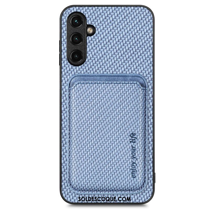 Coque Samsung Galaxy A14 5G / A14 Fibre Carbone Porte-Cartes Amovible