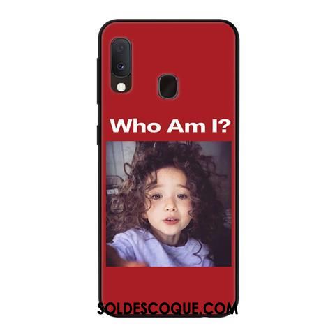 Coque Samsung Galaxy A20e Téléphone Portable Étui Vent Net Rouge Blanc Soldes