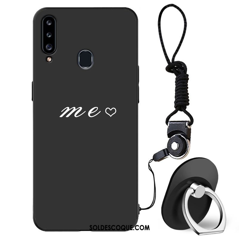 Coque Samsung Galaxy A20s Incassable Étui Noir Étoile Simple Pas Cher