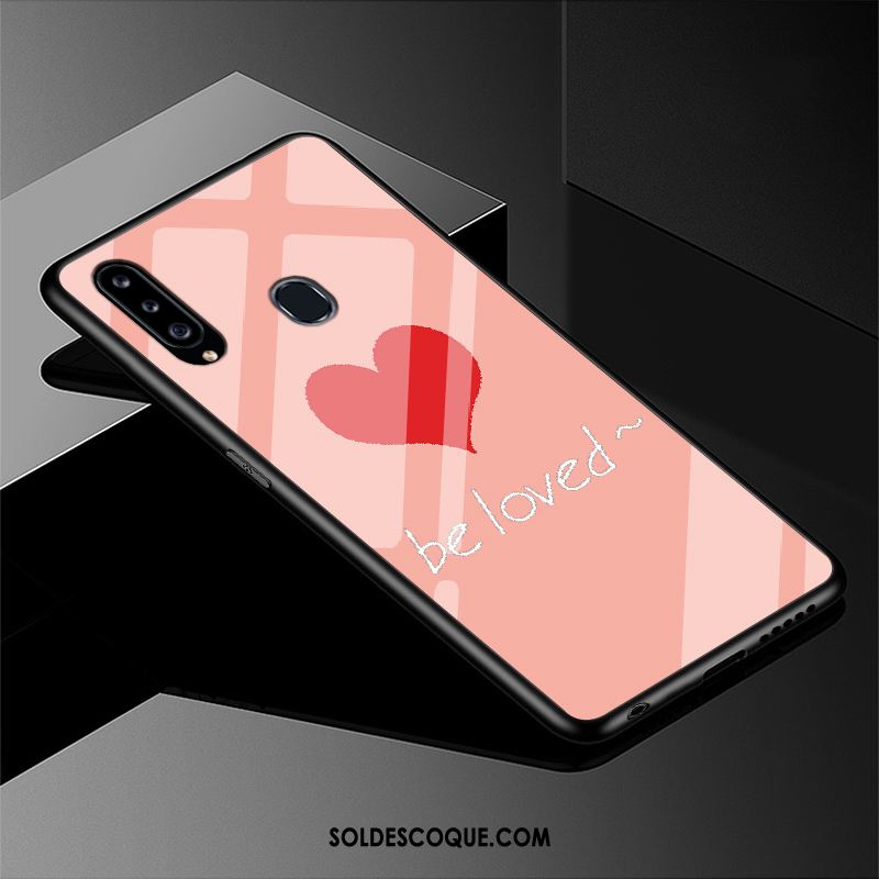 Coque Samsung Galaxy A20s Verre Rose Étui Étoile Simple Housse En Ligne