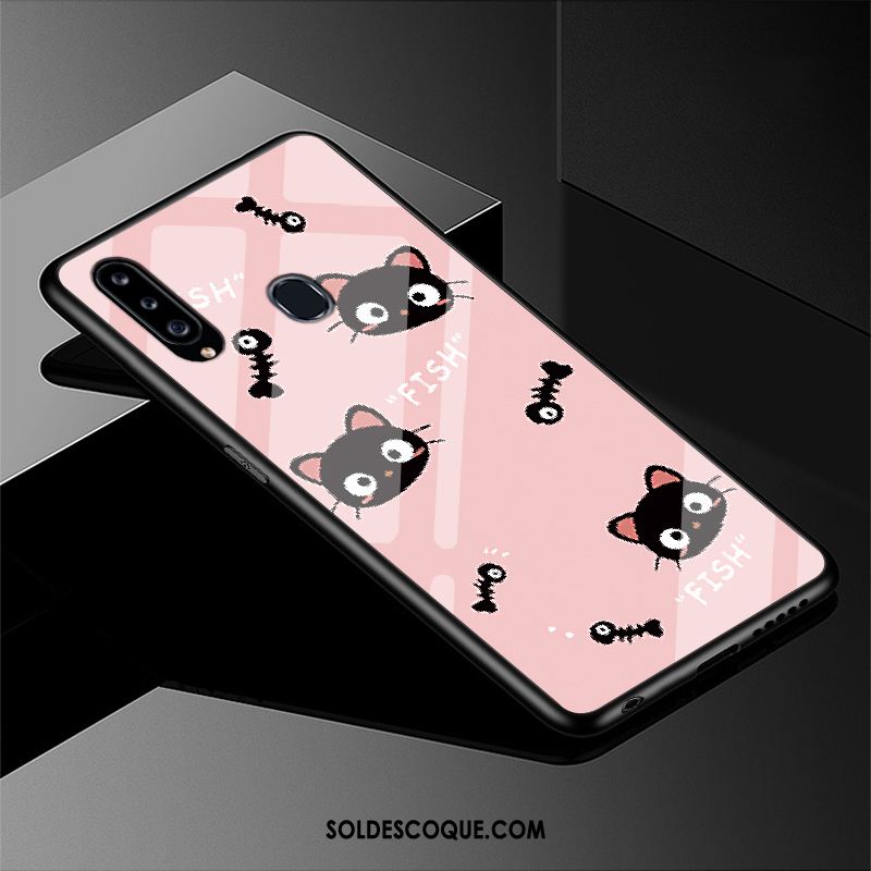 Coque Samsung Galaxy A20s Verre Rose Étui Étoile Simple Housse En Ligne