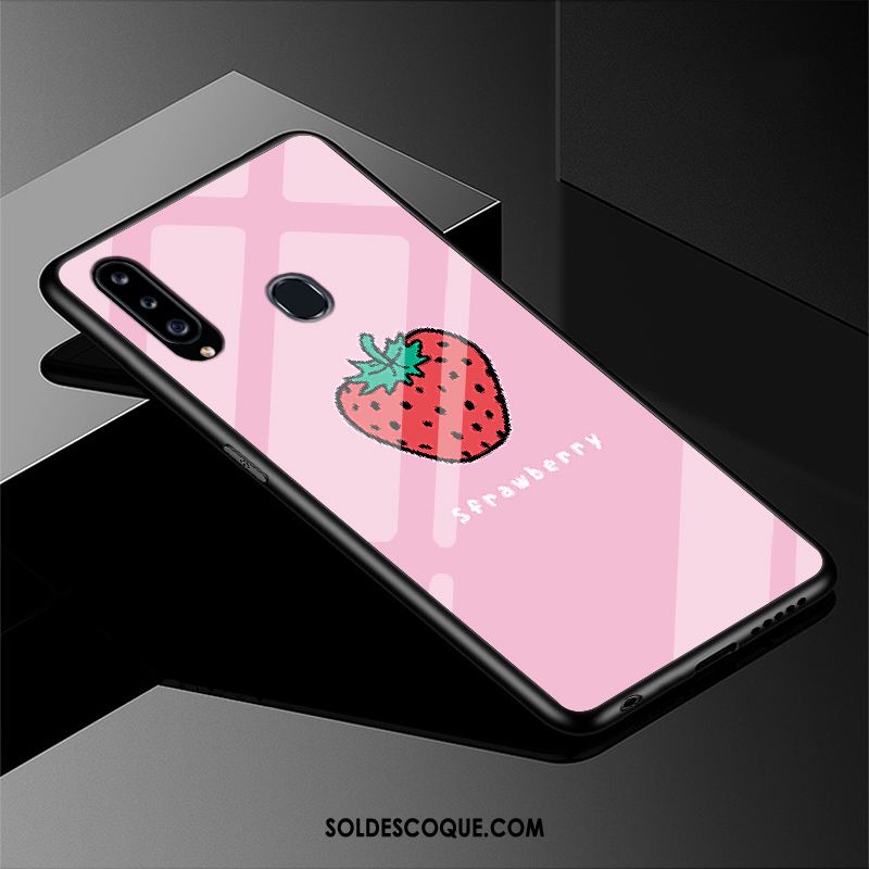 Coque Samsung Galaxy A20s Verre Rose Étui Étoile Simple Housse En Ligne