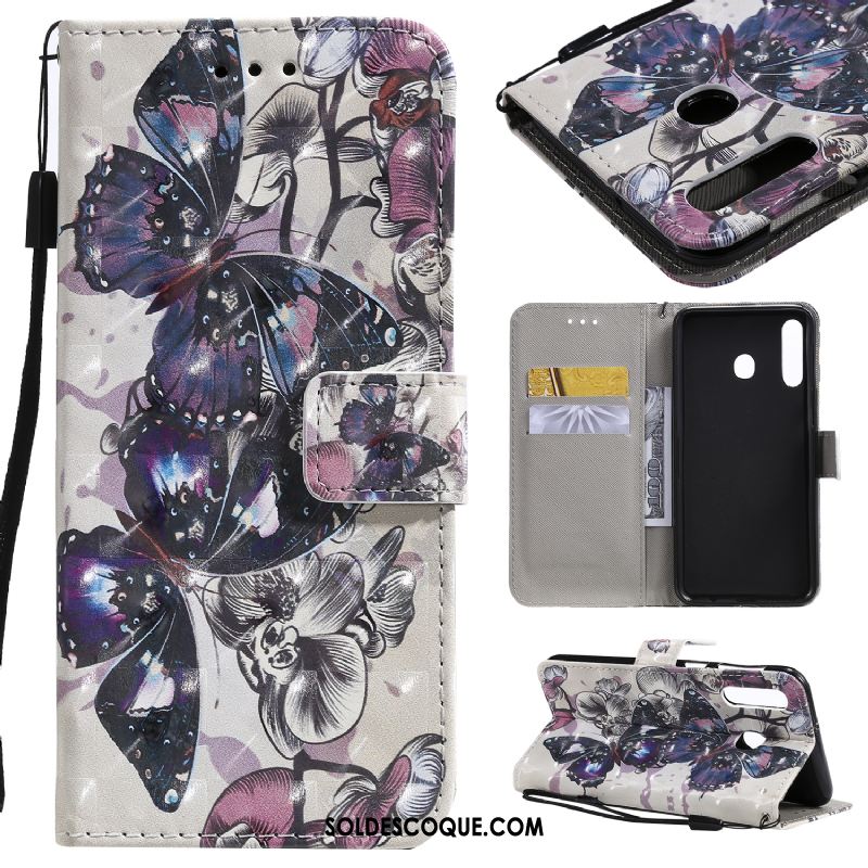 Coque Samsung Galaxy A20s Étui En Cuir Peinture Téléphone Portable Étoile Protection Soldes