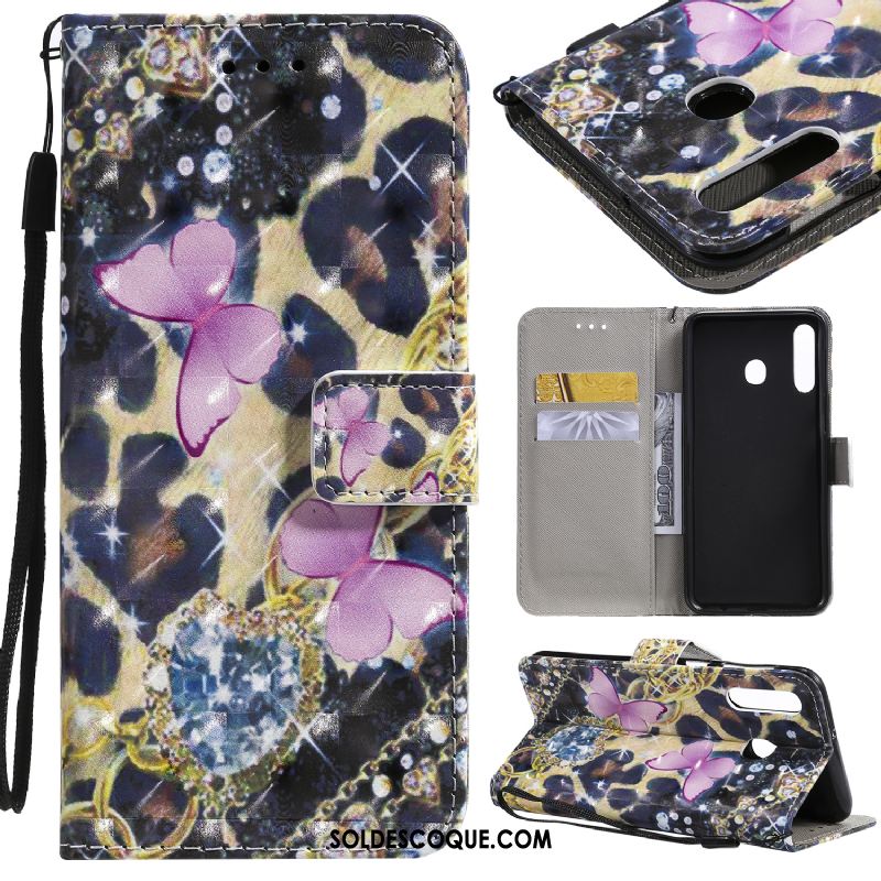 Coque Samsung Galaxy A20s Étui En Cuir Peinture Téléphone Portable Étoile Protection Soldes