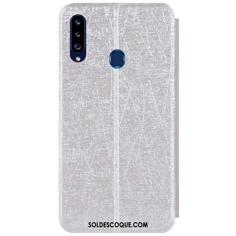 Coque Samsung Galaxy A20s Étui En Cuir Téléphone Portable Argent Protection Étoile En Ligne