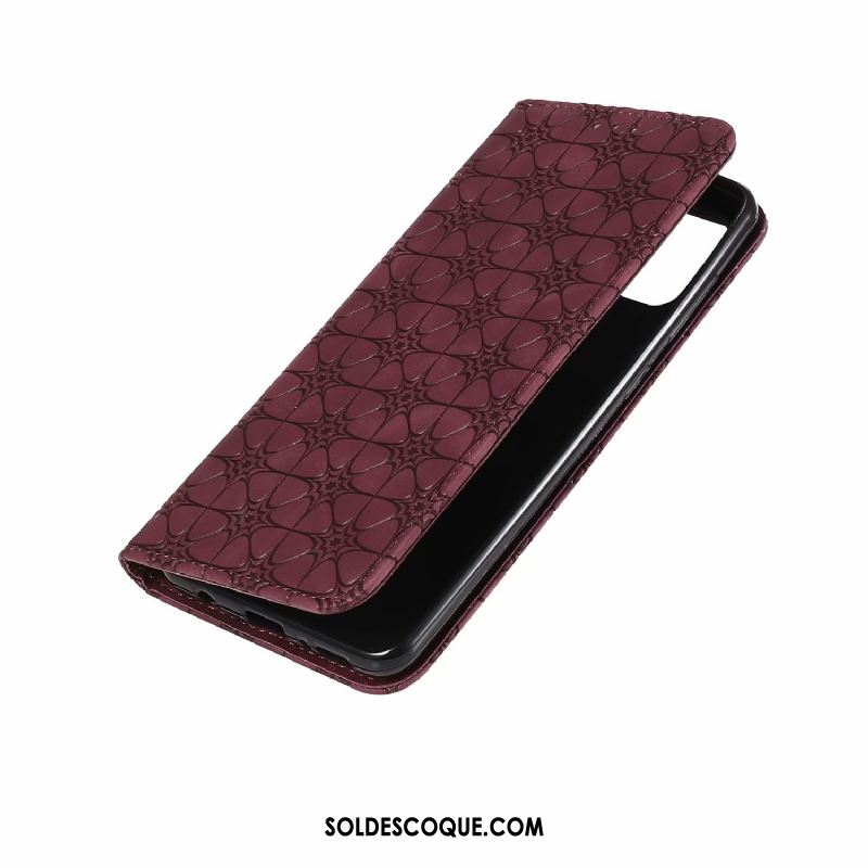 Coque Samsung Galaxy A21s Chanceux Nouveau Étui En Cuir Tout Compris Violet Soldes