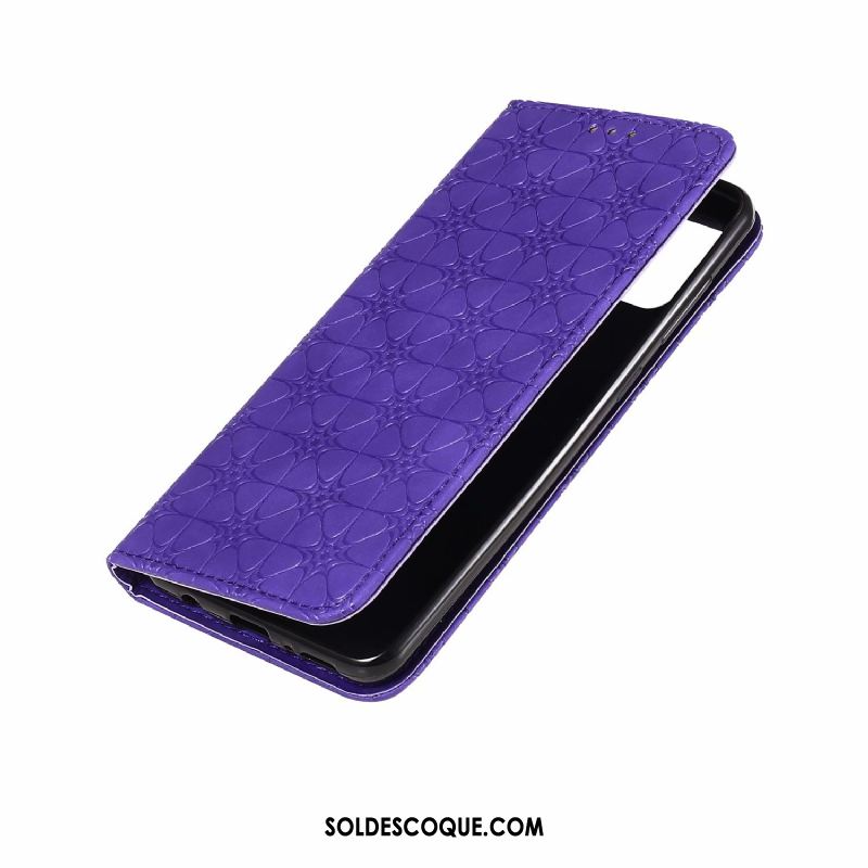 Coque Samsung Galaxy A21s Chanceux Nouveau Étui En Cuir Tout Compris Violet Soldes