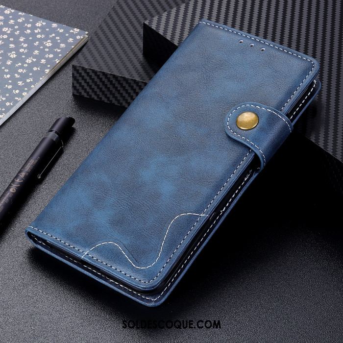 Coque Samsung Galaxy A21s Étui Étui En Cuir Étoile Incassable Bleu Soldes