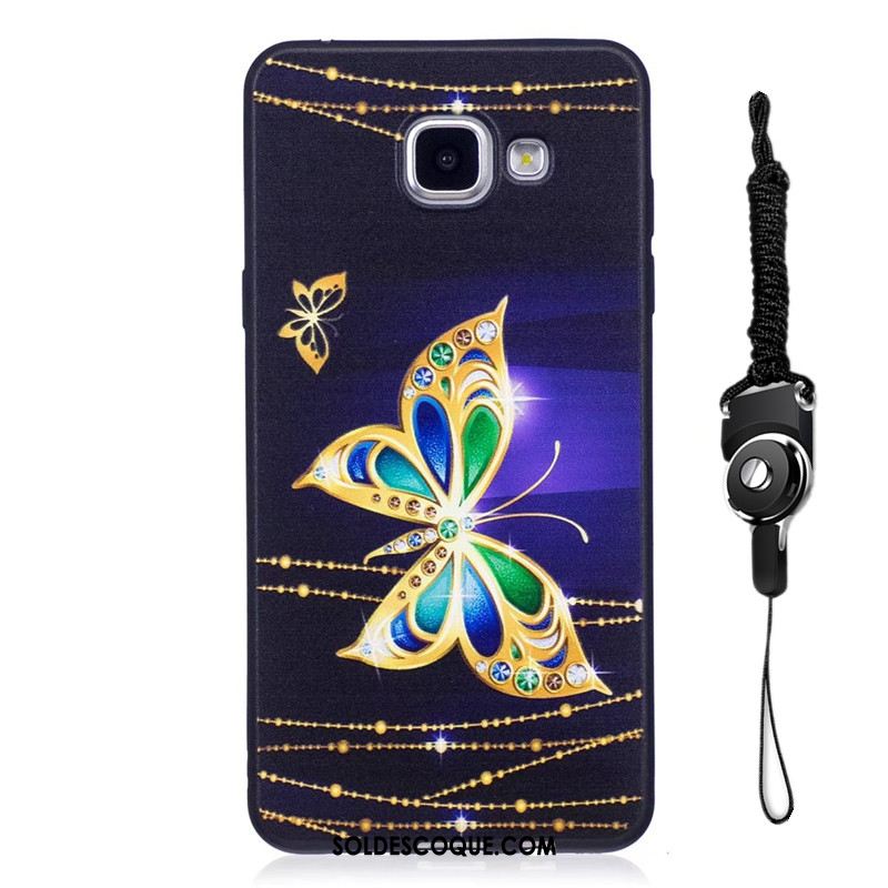 Coque Samsung Galaxy A3 2016 Fluide Doux Noir Peinture Téléphone Portable Tendance En Vente