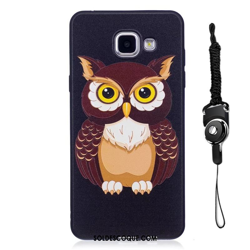 Coque Samsung Galaxy A3 2016 Fluide Doux Noir Peinture Téléphone Portable Tendance En Vente