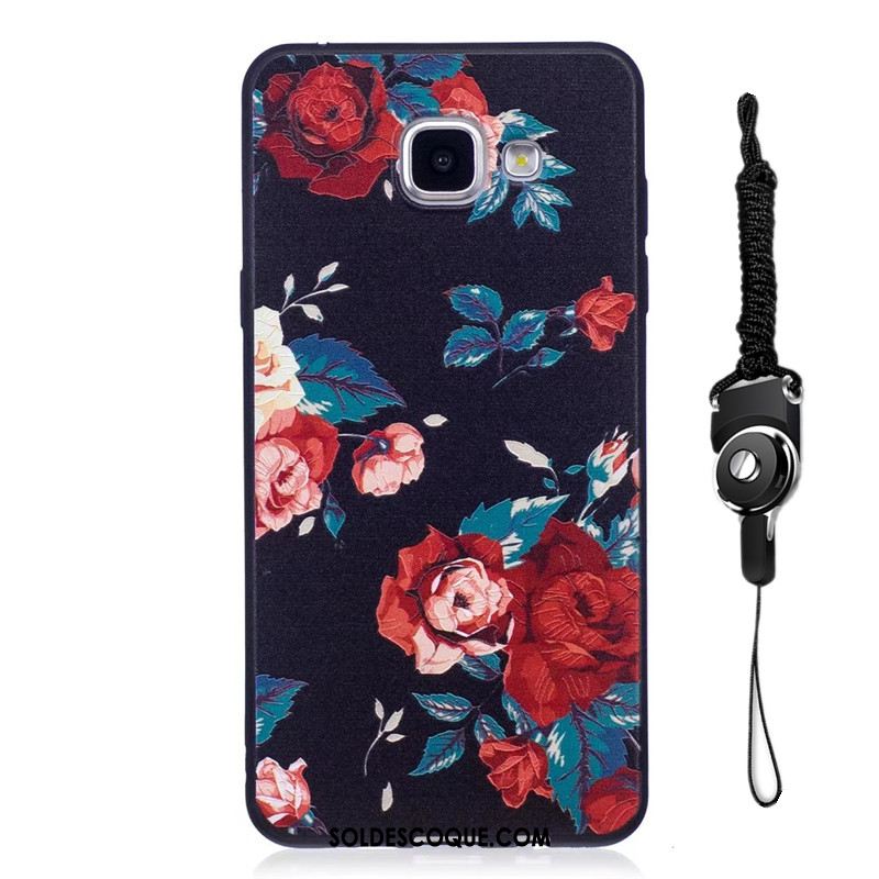 Coque Samsung Galaxy A3 2016 Fluide Doux Noir Peinture Téléphone Portable Tendance En Vente