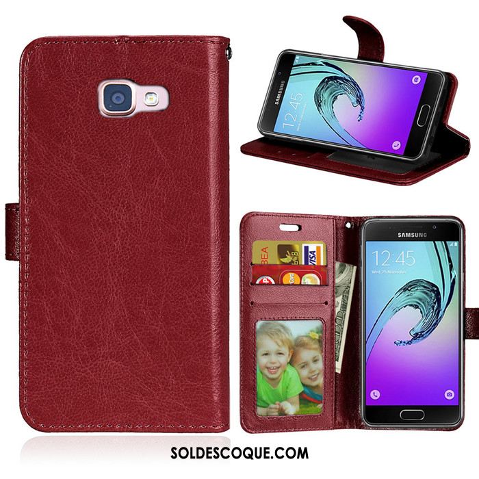 Coque Samsung Galaxy A3 2016 Protection Étoile Téléphone Portable Marron Portefeuille Pas Cher