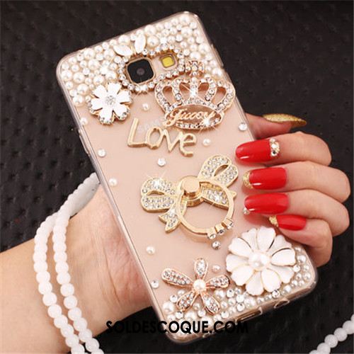 Coque Samsung Galaxy A3 2016 Strass Rose Protection Étui Étoile Pas Cher