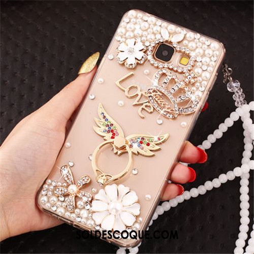 Coque Samsung Galaxy A3 2016 Strass Rose Protection Étui Étoile Pas Cher