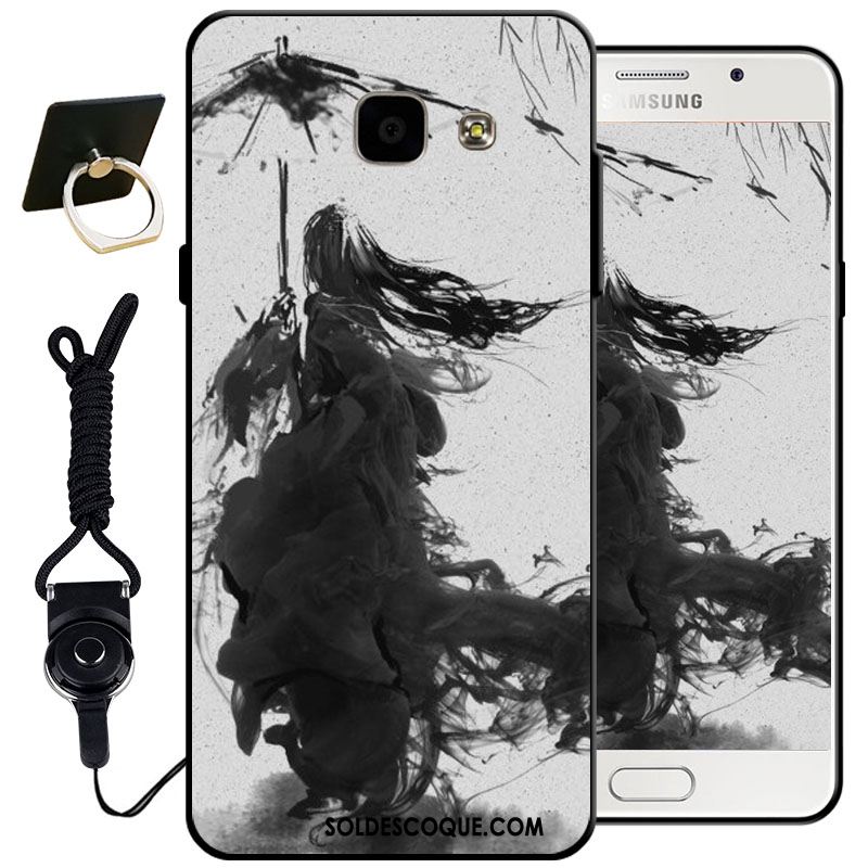 Coque Samsung Galaxy A3 2016 Étoile Peinture Bleu Fluide Doux Noir En Vente