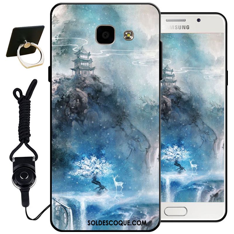 Coque Samsung Galaxy A3 2016 Étoile Peinture Bleu Fluide Doux Noir En Vente