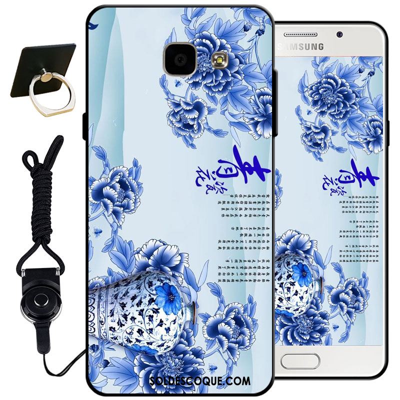 Coque Samsung Galaxy A3 2016 Étoile Peinture Bleu Fluide Doux Noir En Vente