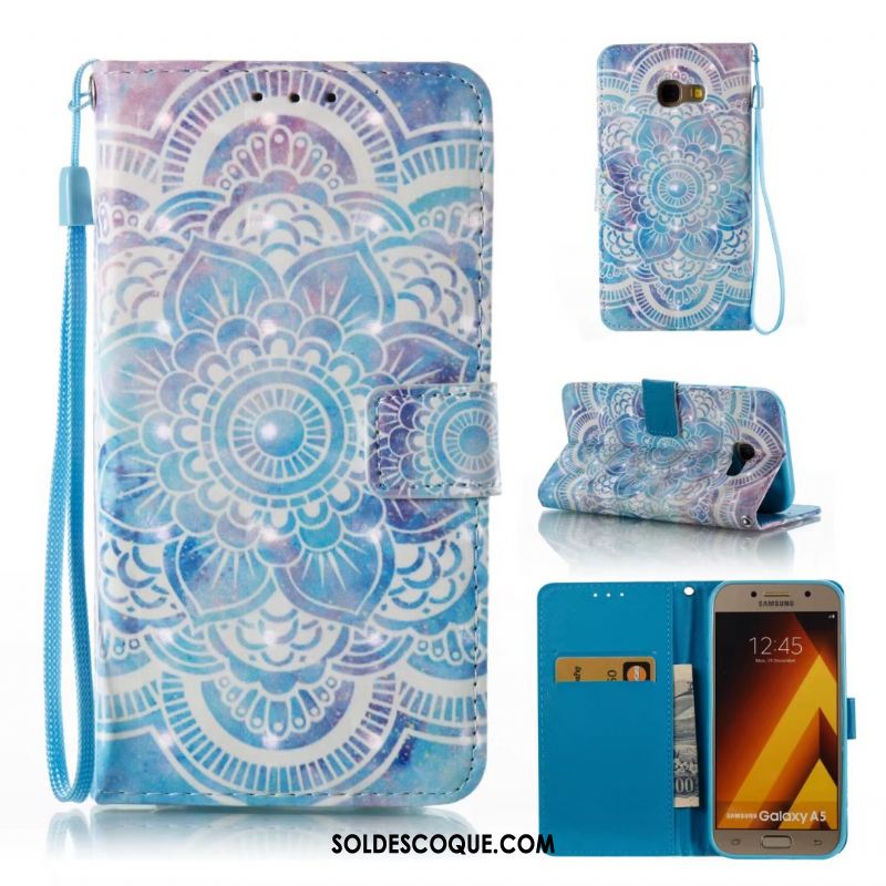 Coque Samsung Galaxy A3 2017 Bleu Silicone Étui En Cuir Étoile Fluide Doux Pas Cher