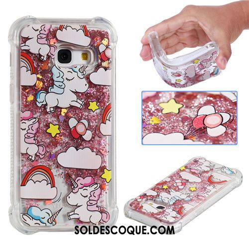 Coque Samsung Galaxy A3 2017 Dessin Animé Quicksand Fluide Doux Silicone Ornements Suspendus Pas Cher