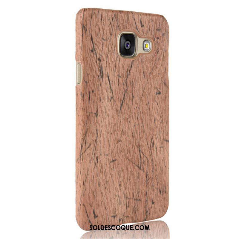 Coque Samsung Galaxy A3 2017 Grain De Bois Cuir Étui Protection Qualité Housse En Vente