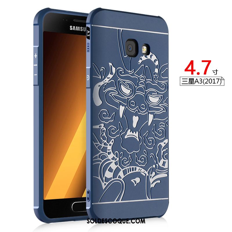 Coque Samsung Galaxy A3 2017 Gris Protection Fluide Doux Silicone Téléphone Portable Pas Cher
