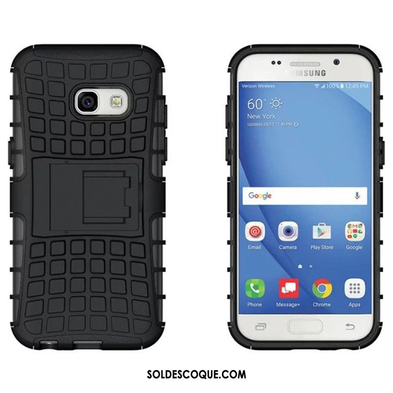 Coque Samsung Galaxy A3 2017 Trois Défenses Étui Vert Protection Support Pas Cher