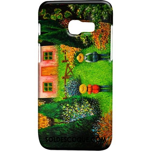 Coque Samsung Galaxy A3 2017 Étui Délavé En Daim Vert Étoile Téléphone Portable Housse Soldes