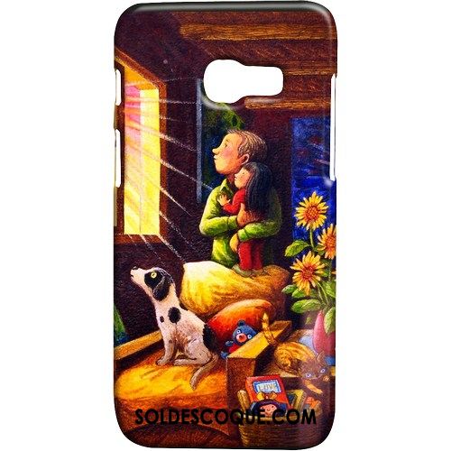 Coque Samsung Galaxy A3 2017 Étui Délavé En Daim Vert Étoile Téléphone Portable Housse Soldes