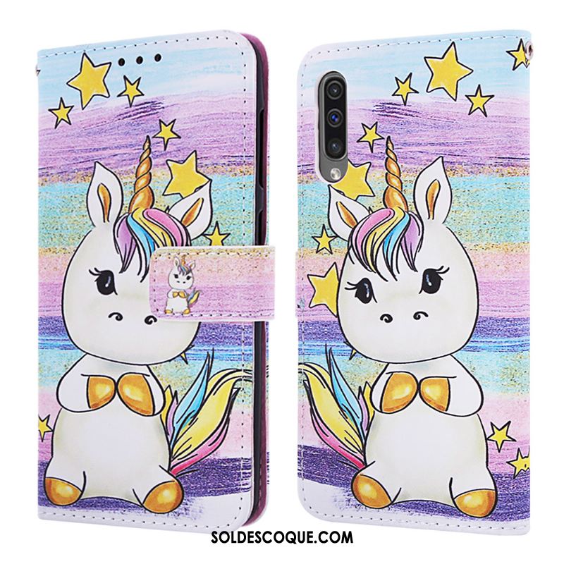 Coque Samsung Galaxy A30s Personnalité Étoile Étui En Cuir Carte Téléphone Portable Soldes