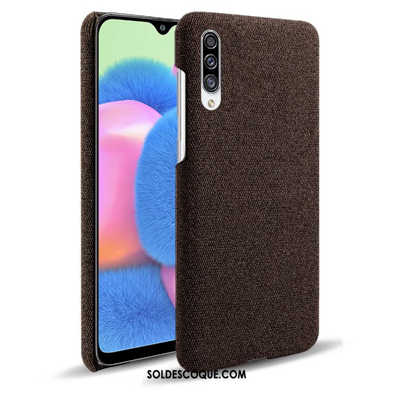 Coque Samsung Galaxy A30s Protection Téléphone Portable Tissu Rouge Étui Pas Cher