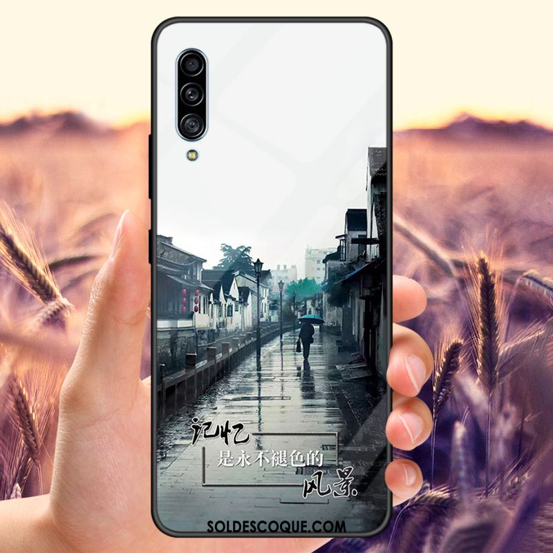 Coque Samsung Galaxy A30s Tout Compris Miroir Verre Trempé Bleu Étoile Pas Cher