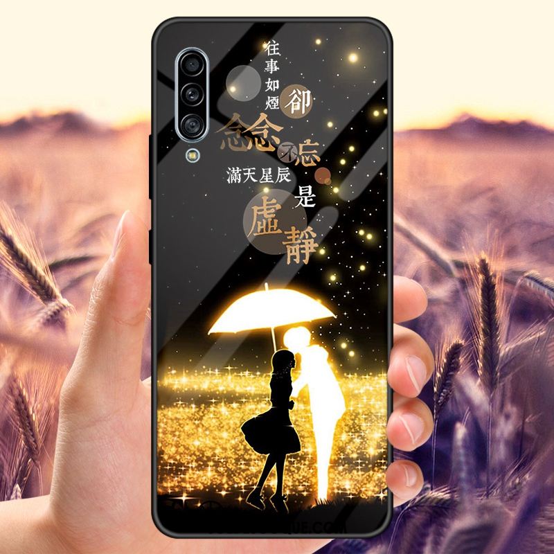 Coque Samsung Galaxy A30s Tout Compris Miroir Verre Trempé Bleu Étoile Pas Cher