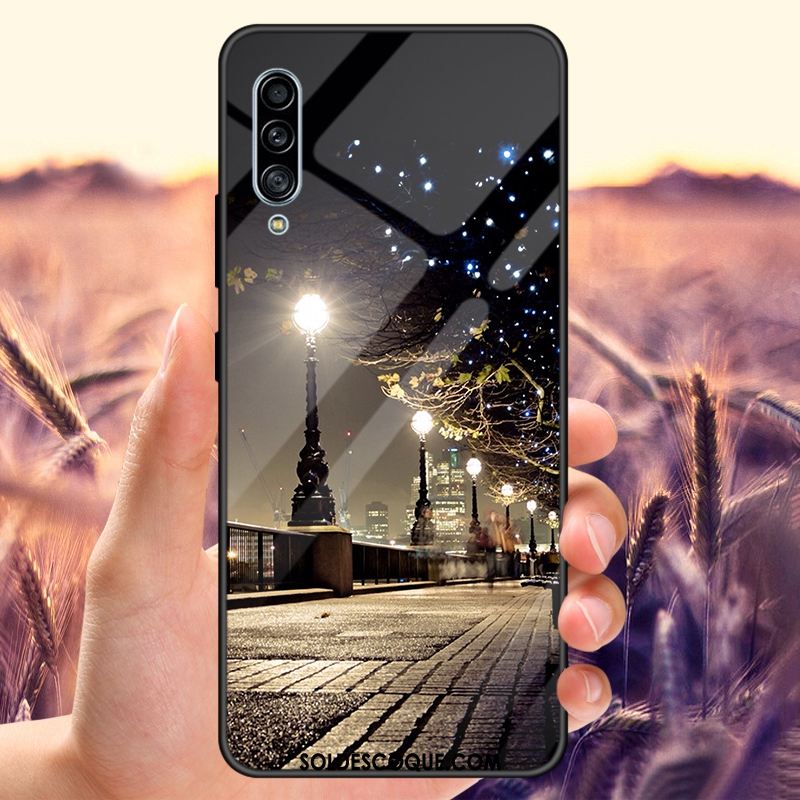 Coque Samsung Galaxy A30s Tout Compris Miroir Verre Trempé Bleu Étoile Pas Cher