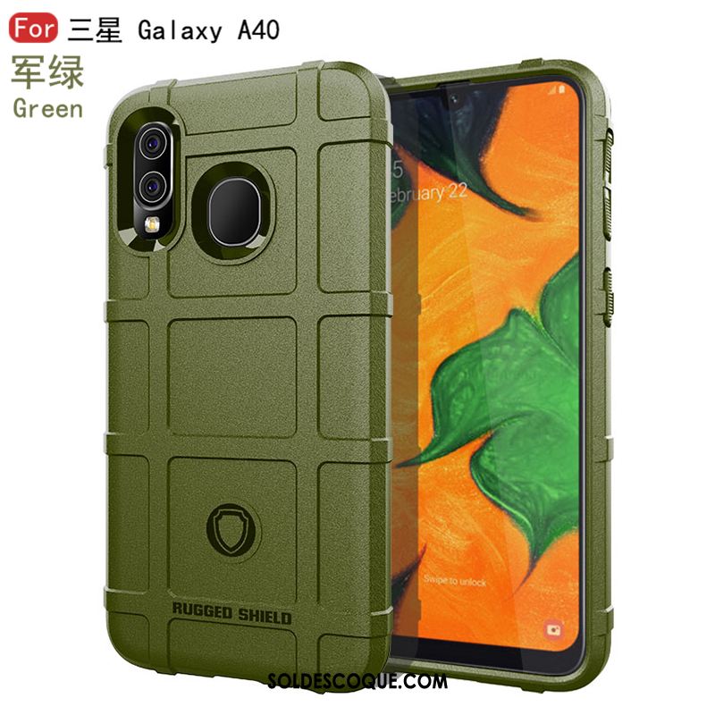 Coque Samsung Galaxy A40 Modèle Fleurie Étoile Noir Épais Fluide Doux Housse Soldes